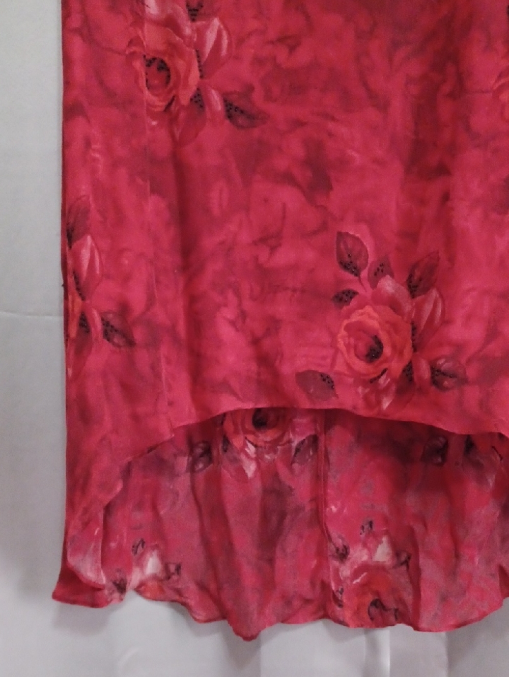 Spenser Jeremy Woman Silk Rosette High/Low Asymmetrical Hem Midi Dress Sz 16 - Picture 9 of 14